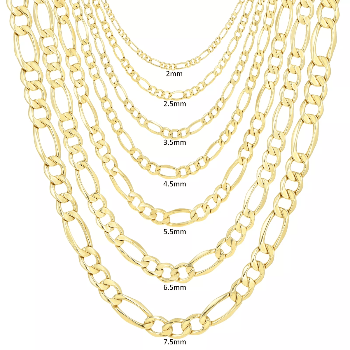 14K Gold Figaro Necklace Chains Men Women Kids Real Genuine Gold - Jewelry Store by Erik Rayo