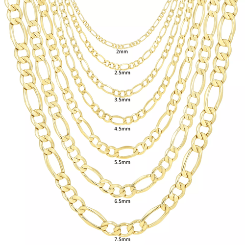 14K Gold Figaro Necklace Chains Men Women Kids Real Genuine Gold - Jewelry Store by Erik Rayo