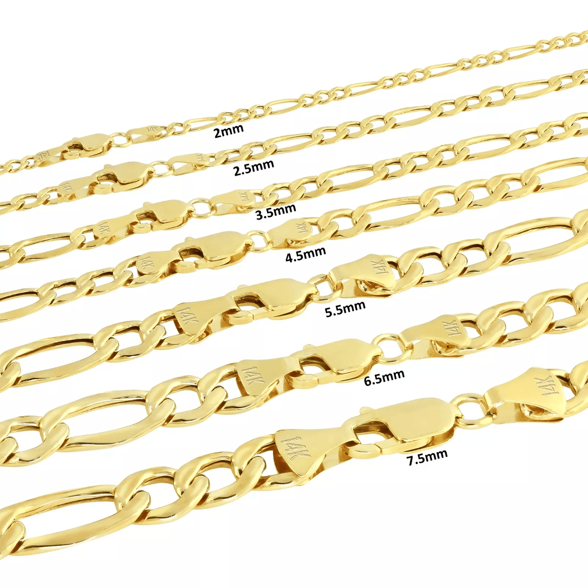 14K Gold Figaro Necklace Chains Men Women Kids Real Genuine Gold - Jewelry Store by Erik Rayo