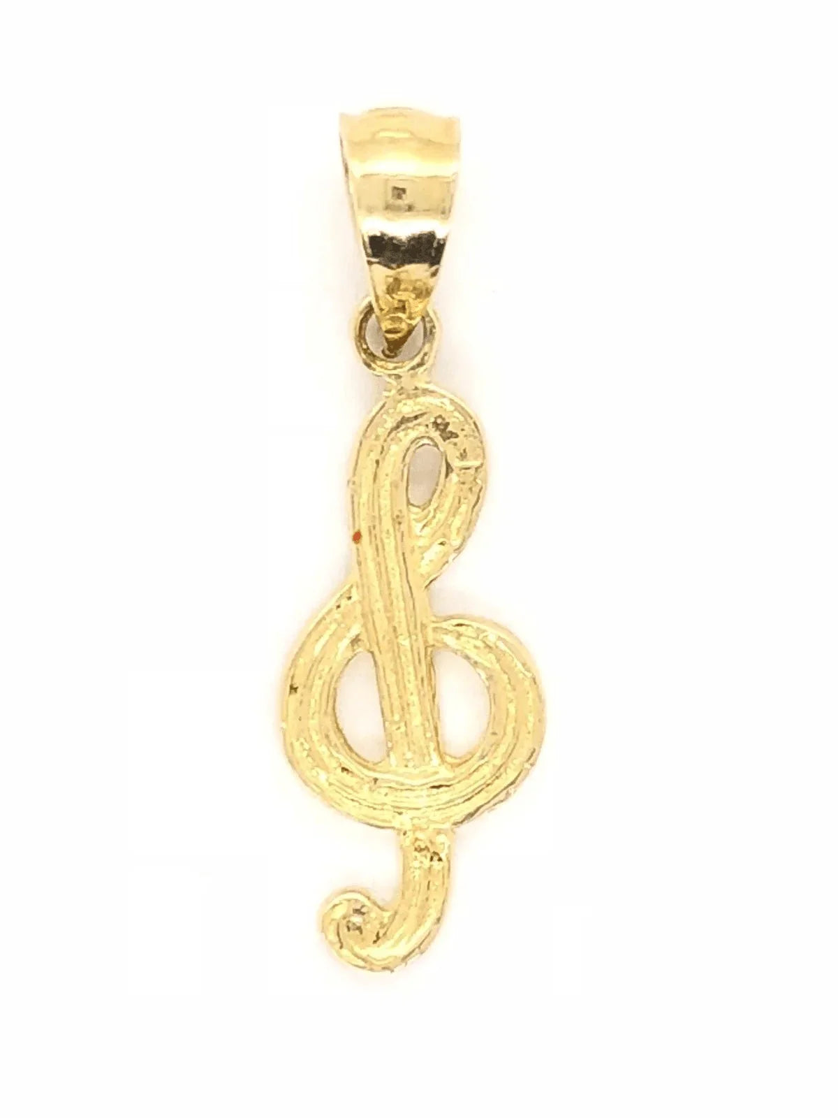 14k Yellow Gold Treble Clef Music Note Charm Pendant 0.9 gram - Jewelry Store by Erik Rayo