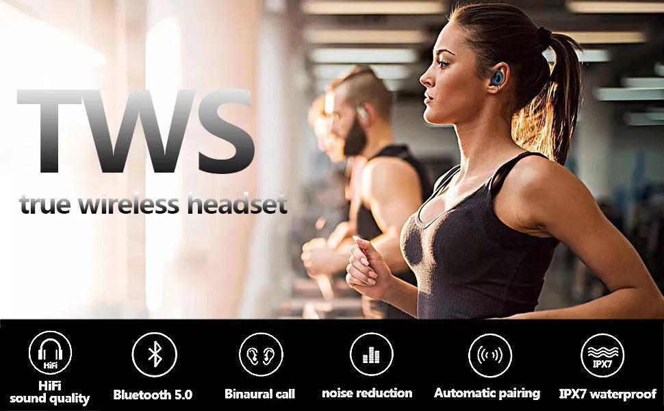 Bluetooth 5.1 Headset TWS Wireless Earphones Mini Earbuds Stereo Headphones IPX7 - Jewelry Store by Erik Rayo