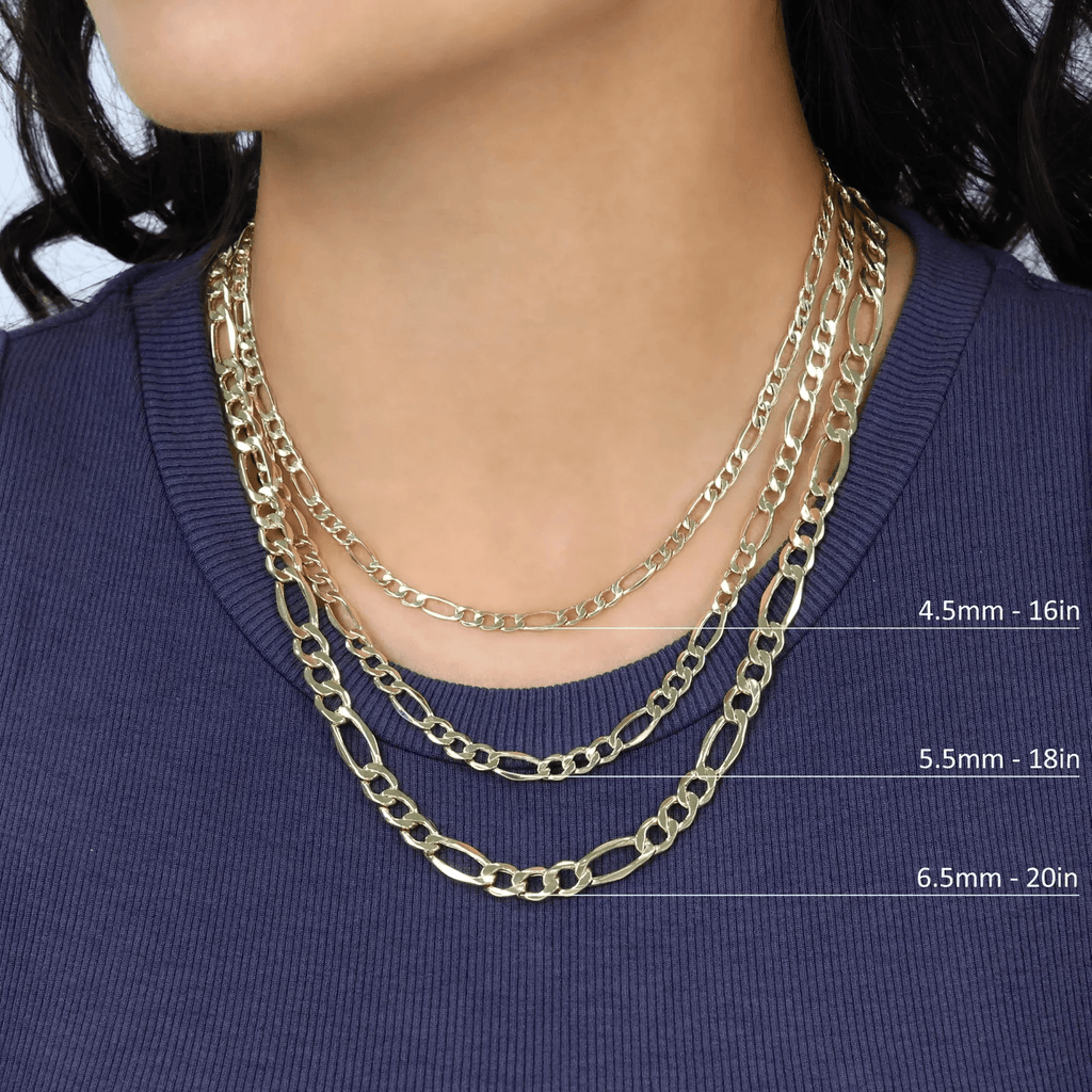 14K Gold Figaro Necklace Chains Men Women Kids Real Genuine Gold - Jewelry Store by Erik Rayo