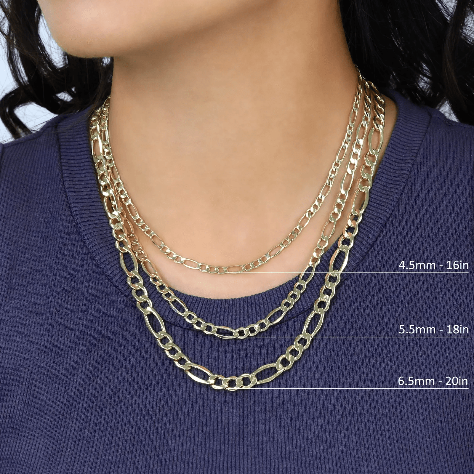 14K Gold Figaro Necklace Chains Men Women Kids Real Genuine Gold - Jewelry Store by Erik Rayo