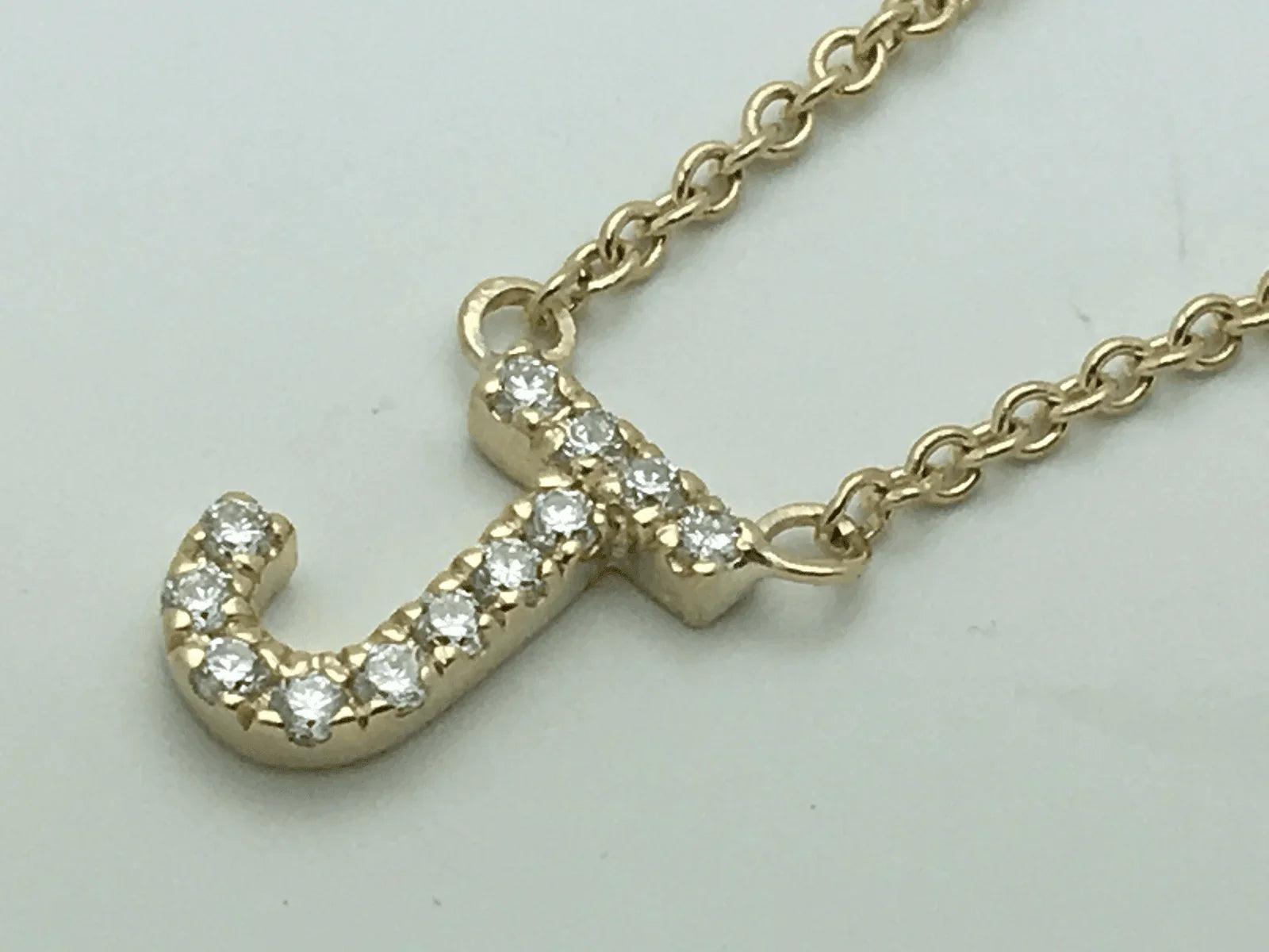 14k Yellow White or Rose Gold Diamond Initial Letter J Pendant Necklace 18" - Jewelry Store by Erik Rayo