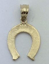 Load image into Gallery viewer, 14k Yellow Gold Solid Small Horse Shoe Charm Pendant 0.9 gram
