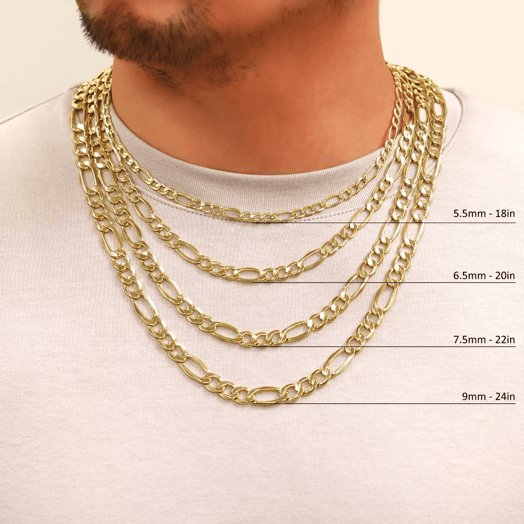 14K Gold Figaro Necklace Chains Men Women Kids Real Genuine Gold - Jewelry Store by Erik Rayo