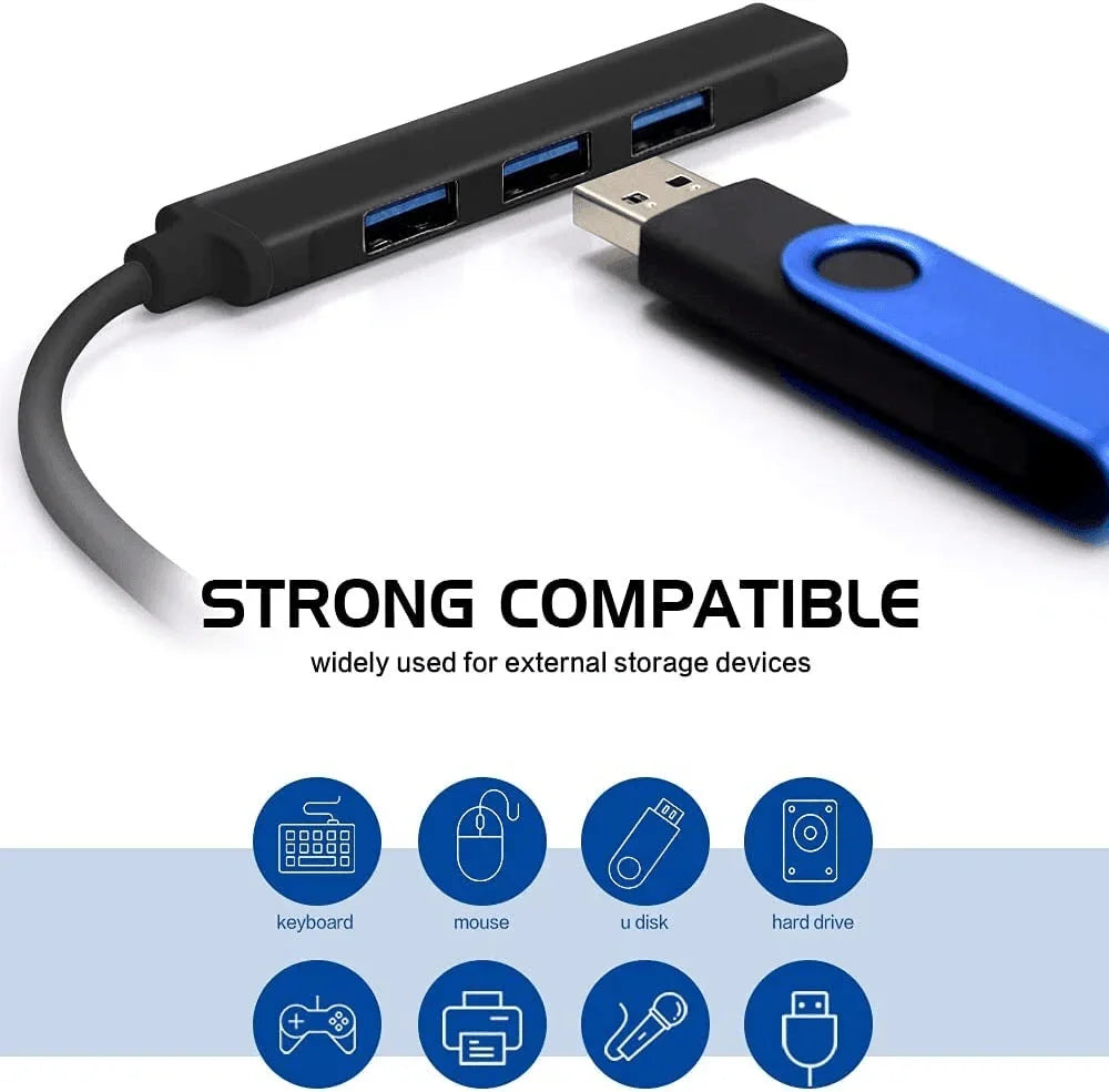 USB-C Type C to USB 3.0 4 Port Hub Splitter For PC Phone Mac iPad MacBook Pro - Jewelry Store by Erik Rayo