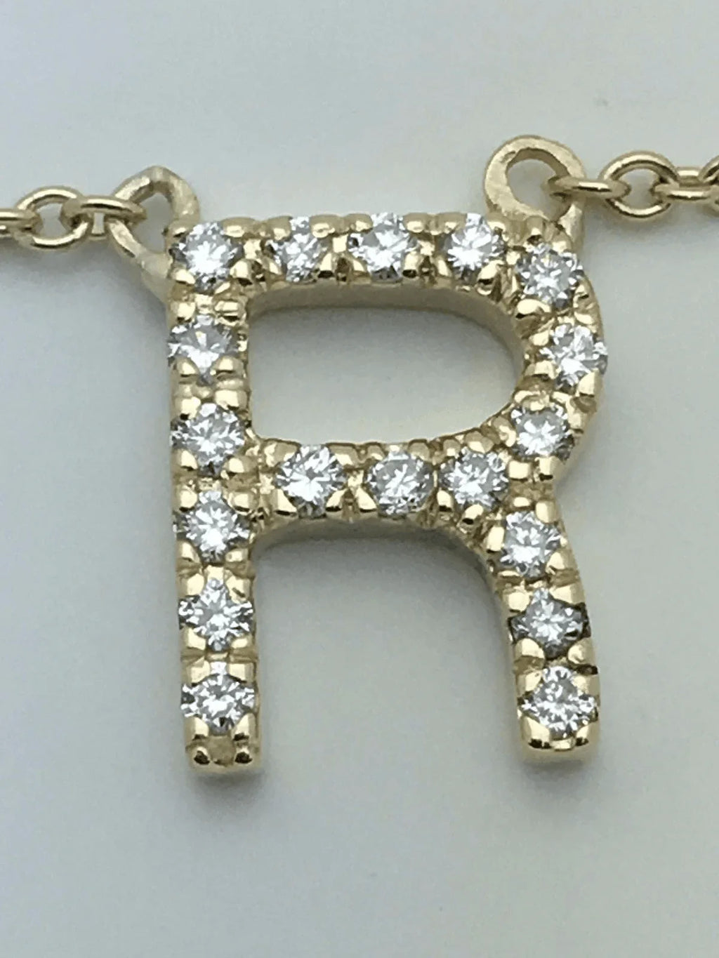14k Yellow White or Rose Gold Diamond Initial Letter R Pendant Necklace 18" - Jewelry Store by Erik Rayo