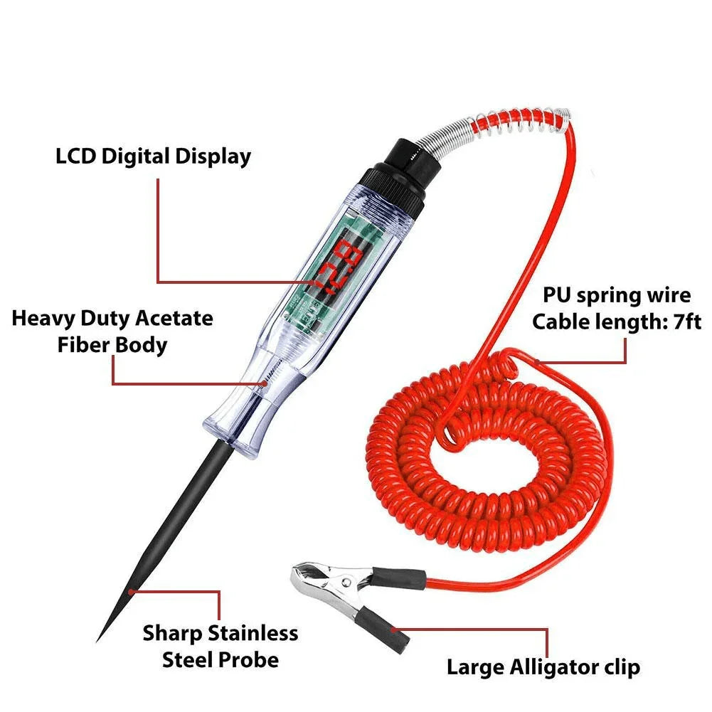 Digital Electric Voltage Circuit Tester Automotive Test Light Car Truck 6-24V US - Jewelry Store by Erik Rayo