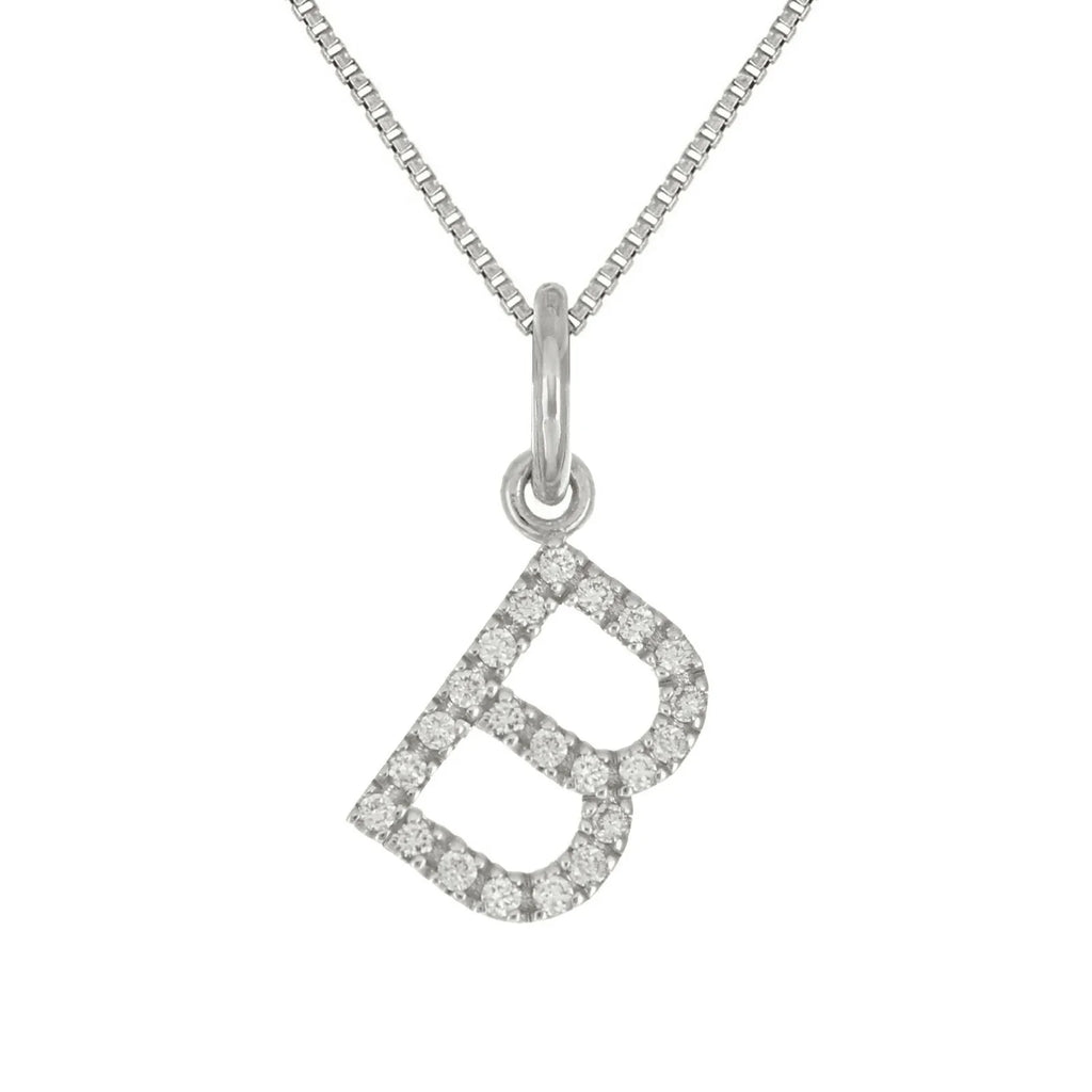 14k Yellow White or Rose Gold Diamond Initial Letter Charm Pendant Necklace 18" - Jewelry Store by Erik Rayo