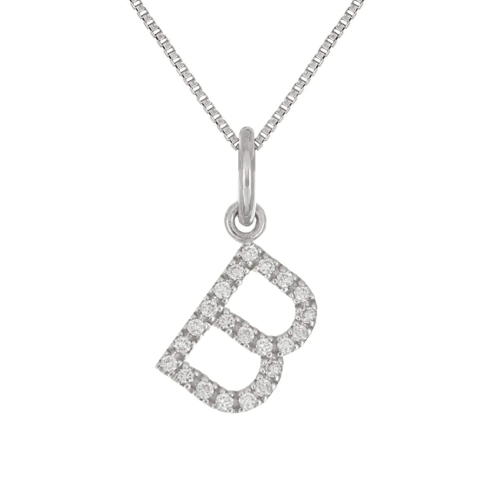 14k Yellow White or Rose Gold Diamond Initial Letter Charm Pendant Necklace 18" - Jewelry Store by Erik Rayo
