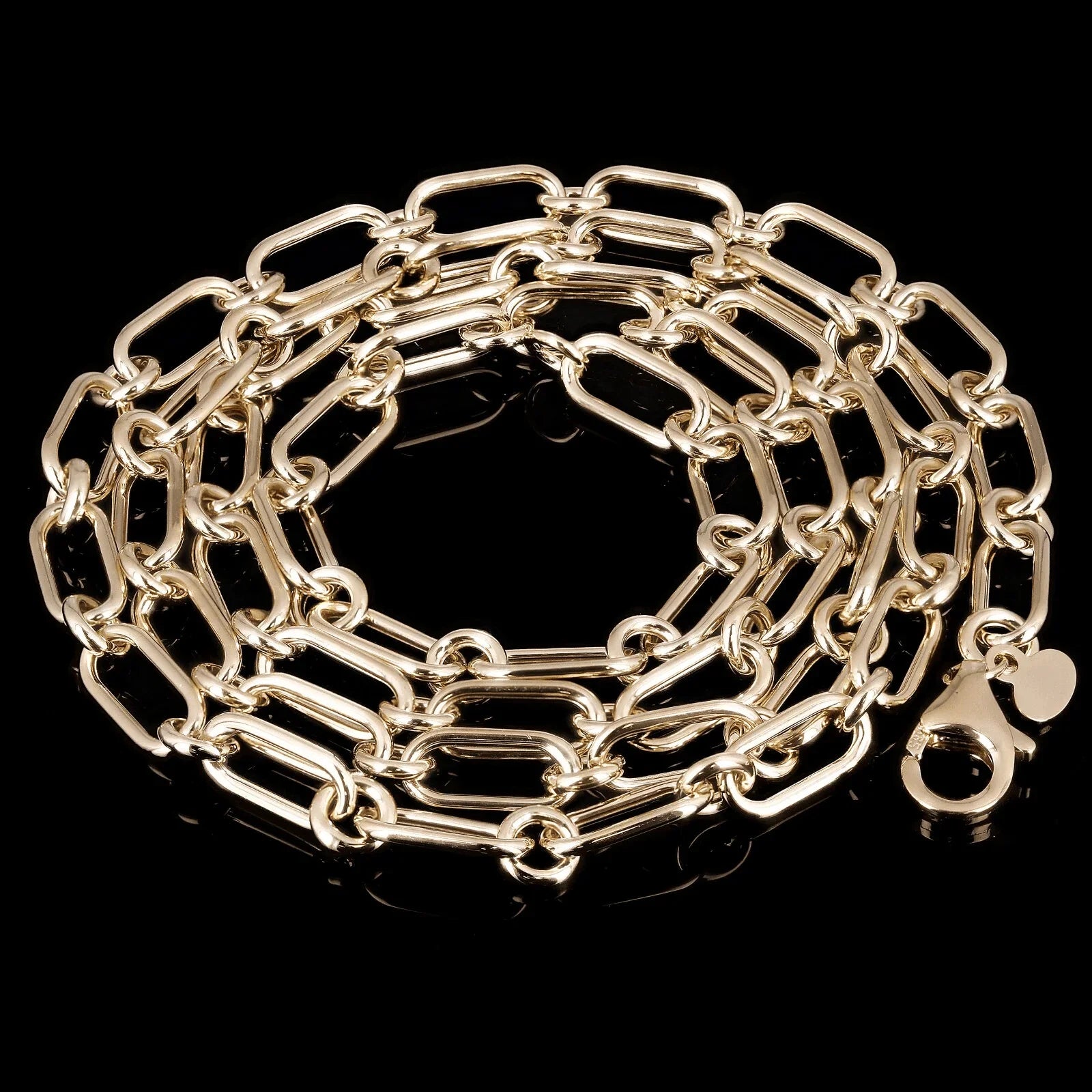 Italian 14k Yellow Gold Hollow Paper Clip Chain Necklace 20" 4.7mm 7.2 grams - Jewelry Store by Erik Rayo