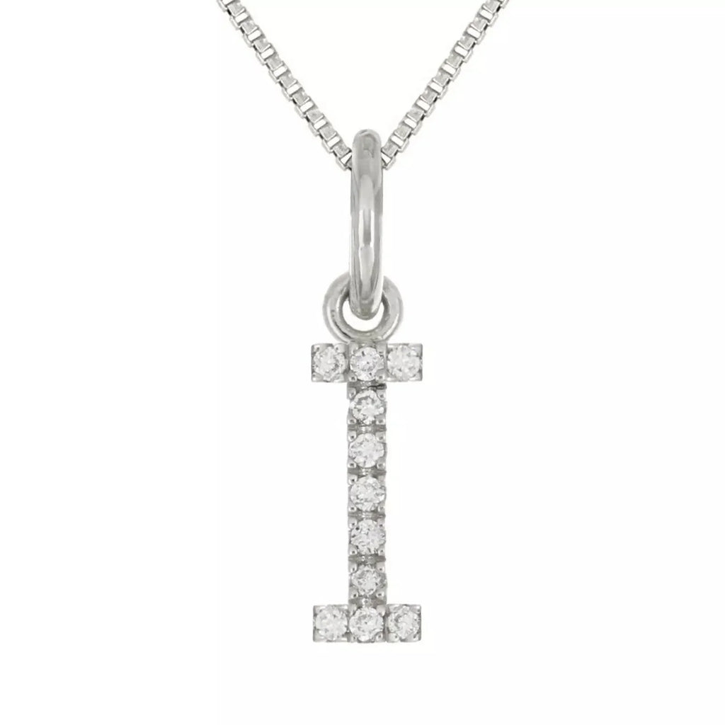 14k Yellow White or Rose Gold Diamond Initial Letter Charm Pendant Necklace 18" - Jewelry Store by Erik Rayo