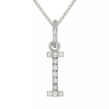 Load image into Gallery viewer, 14k Yellow White or Rose Gold Diamond Initial Letter Charm Pendant Necklace 18&quot;
