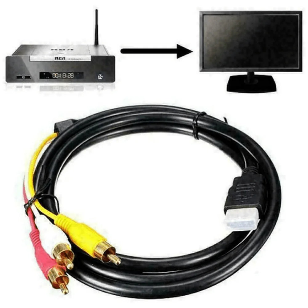 5FT NEW HDMI Male To 3 RCA Video Audio AV Transmitter Adapter Cable HDTV 1080 - Jewelry Store by Erik Rayo