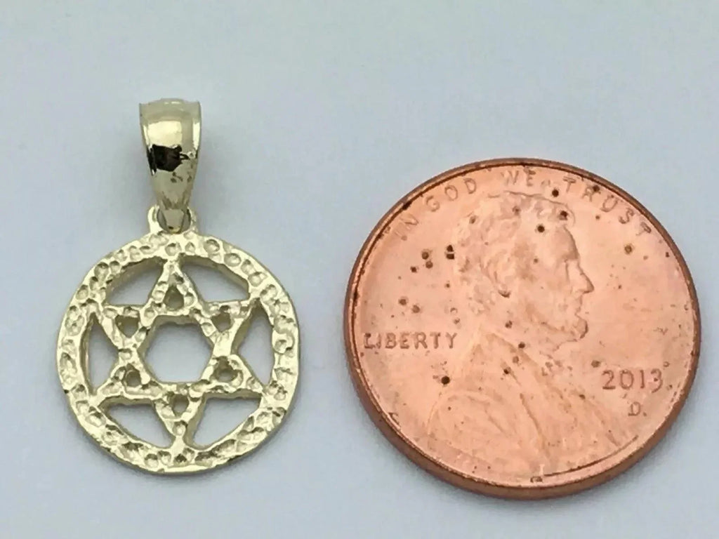 14k Yellow Gold Solid Jewish Star of David Charm Pendant 1.2 grams - Jewelry Store by Erik Rayo