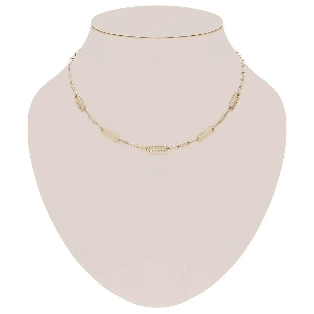 Italian 14k Yellow Gold Diamond Cut Paper Clip Chain Necklace 5.4mm 16.5" 4.8g - Jewelry Store by Erik Rayo