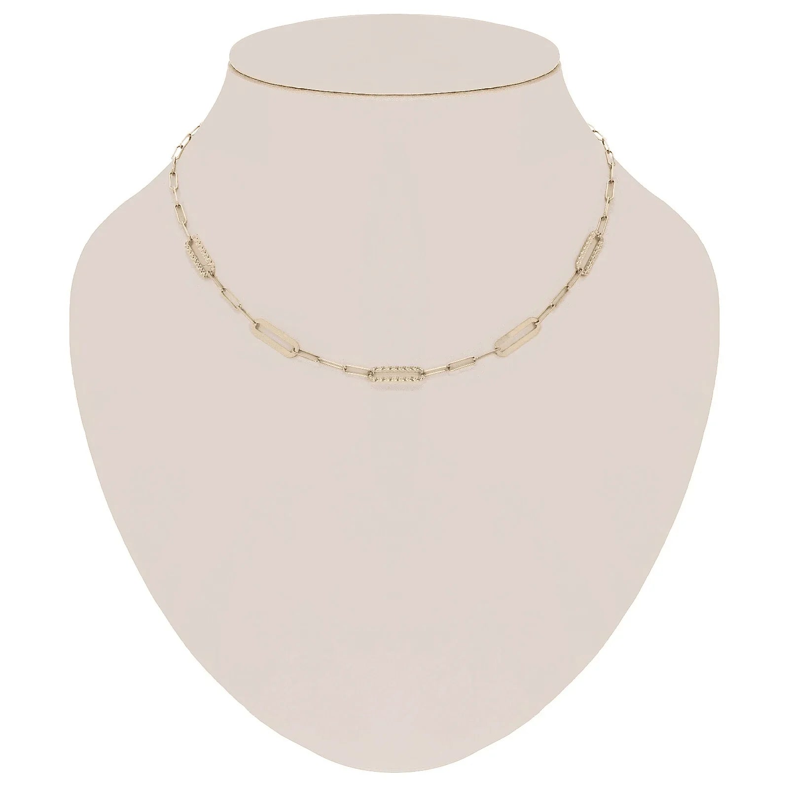 Italian 14k Yellow Gold Diamond Cut Paper Clip Chain Necklace 5.4mm 16.5" 4.8g - Jewelry Store by Erik Rayo