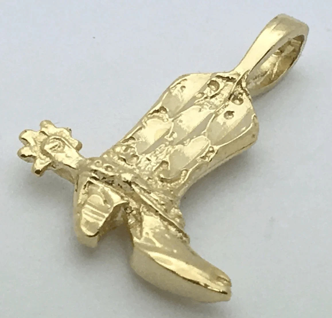 14k Yellow Gold Western Cowgirl Boots Cowboy Boots Charm Pendant 1.3 grams - Jewelry Store by Erik Rayo