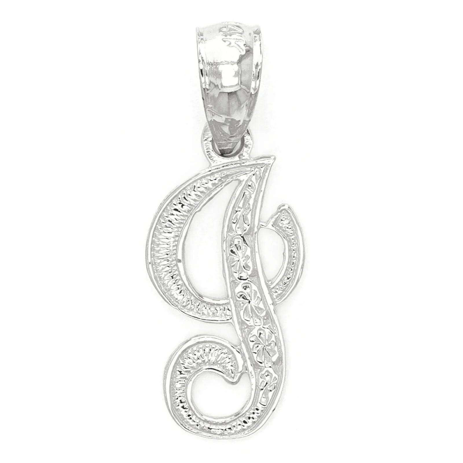 14k Yellow or White Gold Initial Letter I Alphabet A-Z Charm Pendant - Jewelry Store by Erik Rayo