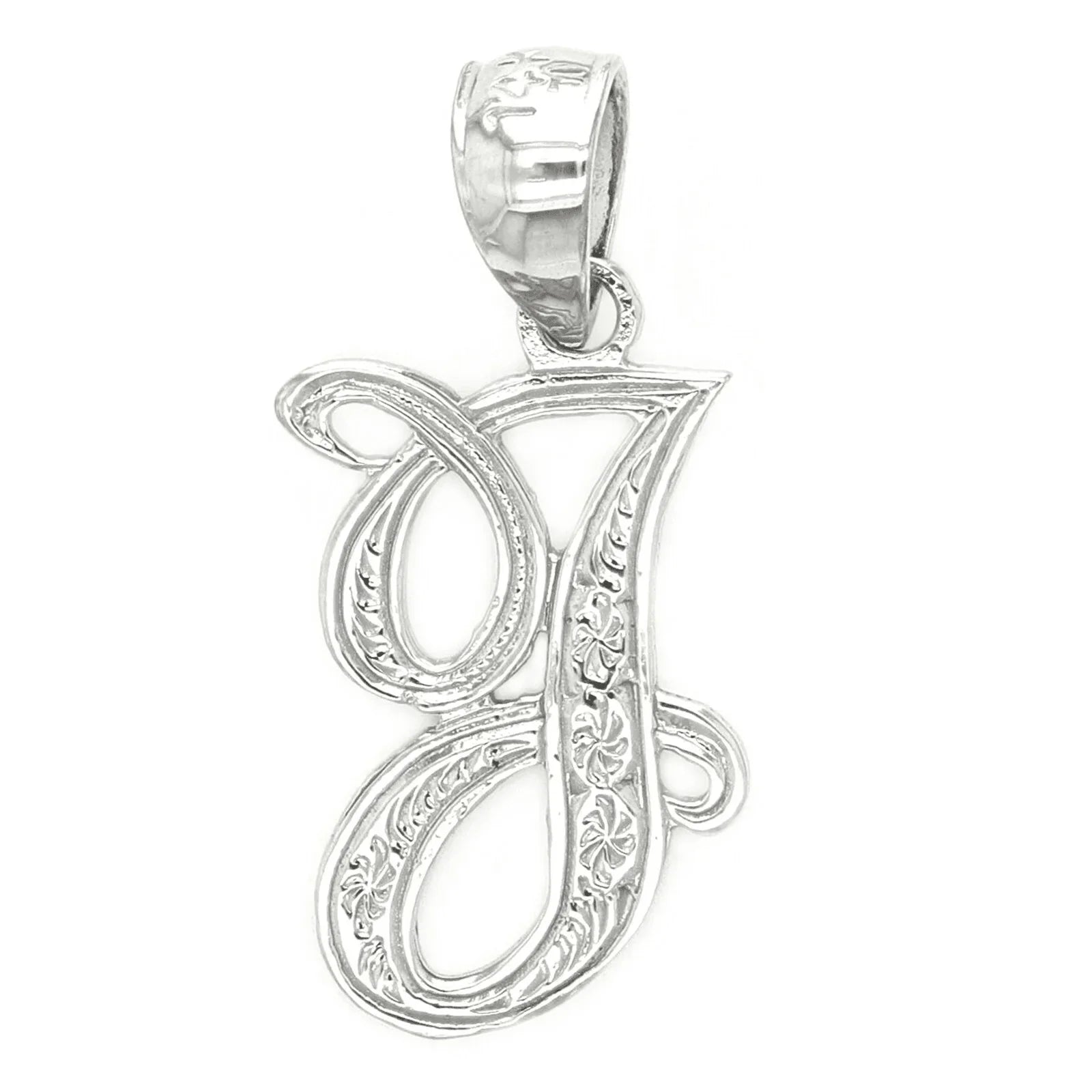 14k Yellow or White Gold Initial Letter J Alphabet A-Z Charm Pendant - Jewelry Store by Erik Rayo