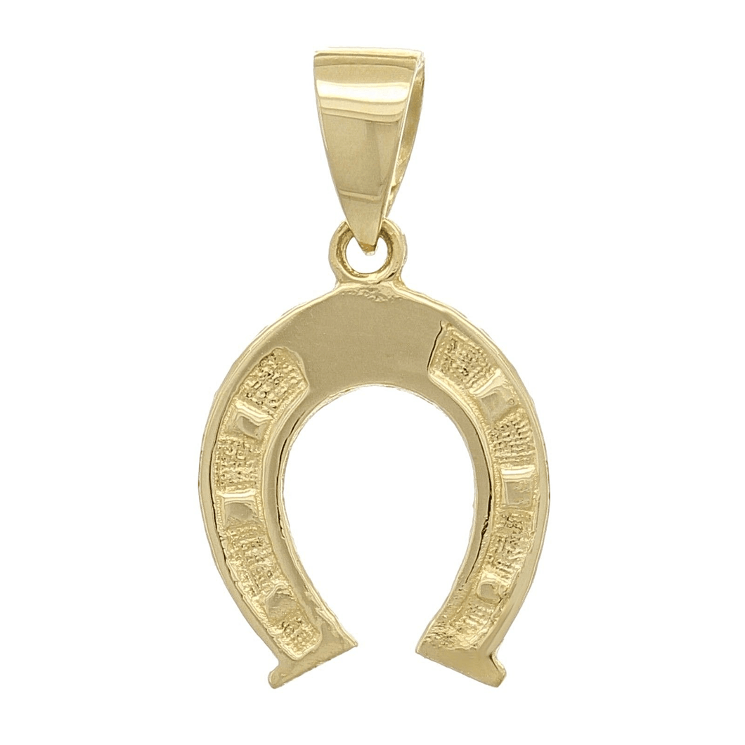 14k Yellow Gold Solid Small Horse Shoe Charm Pendant 0.9 gram