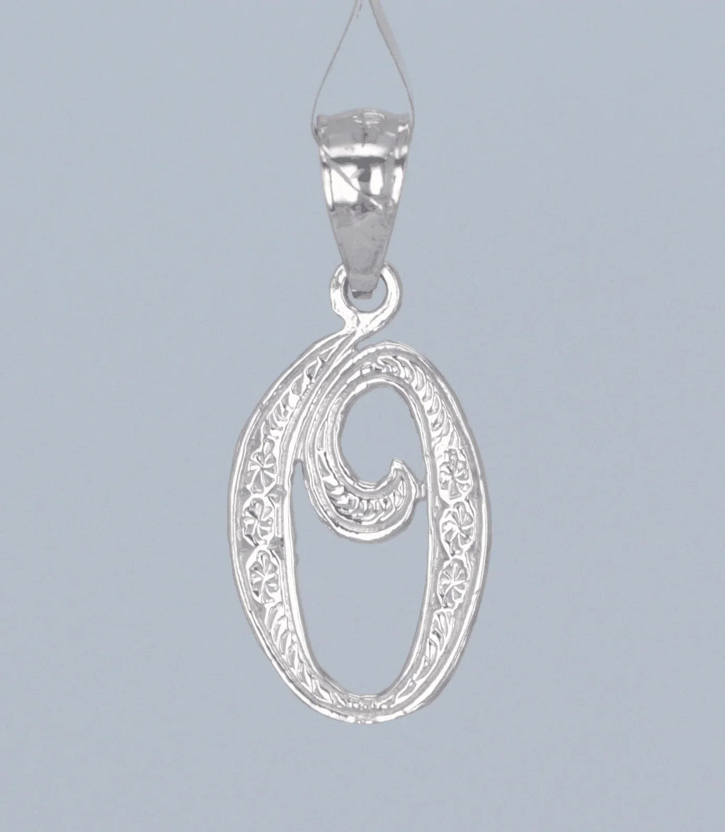 14k Yellow or White Gold Initial Letter O Alphabet A-Z Charm Pendant - Jewelry Store by Erik Rayo