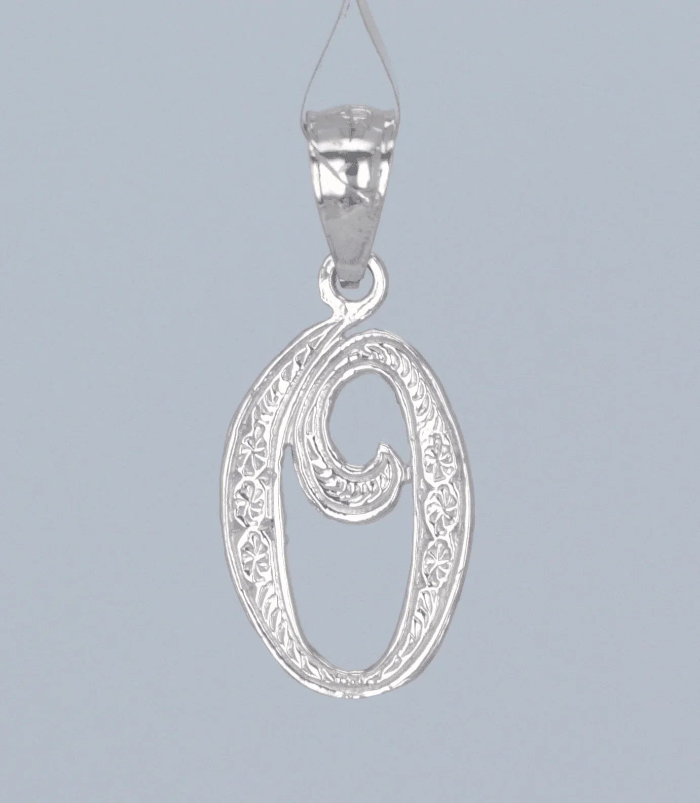 14k Yellow or White Gold Initial Letter O Alphabet A-Z Charm Pendant - Jewelry Store by Erik Rayo