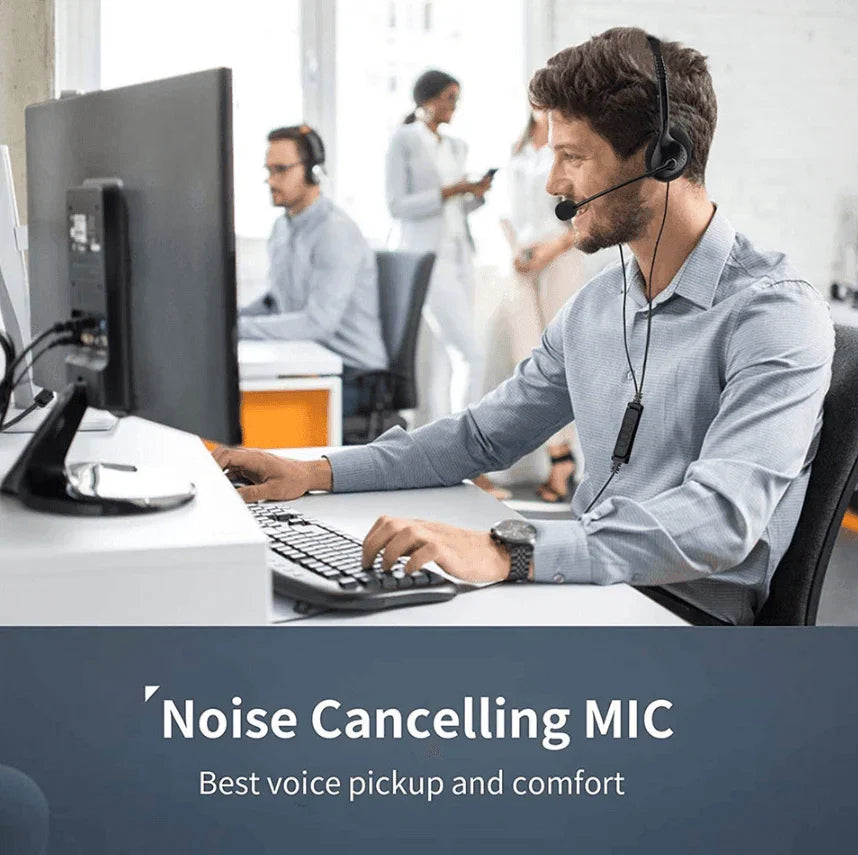 USB Headset Headphone With Microphone Noise Cancelling For PC Computer Call Chat - Jewelry Store by Erik Rayo