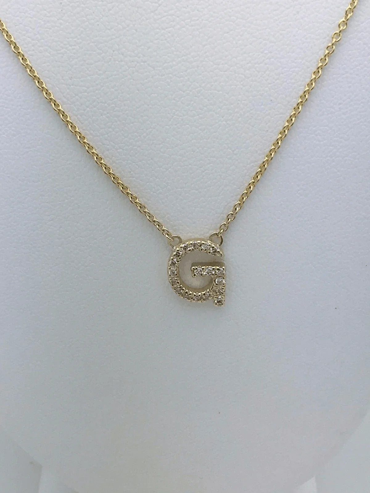 14k Yellow White or Rose Gold Diamond Initial Letter G Pendant Necklace 18" - Jewelry Store by Erik Rayo