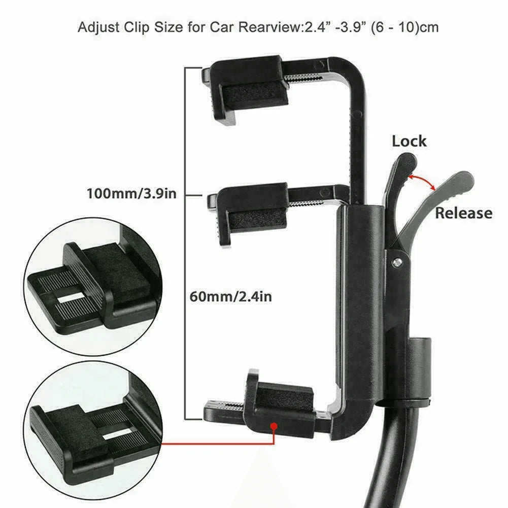 Universal 360° Car Rearview Mirror Mount Stand Holder Cradle For Cell Phone GPS - Jewelry Store by Erik Rayo
