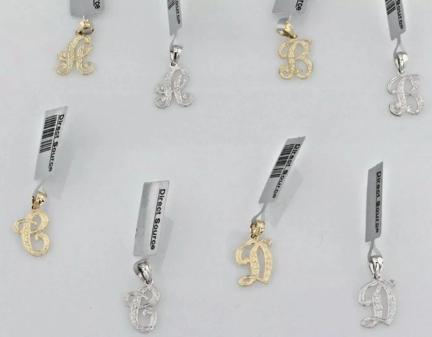 14k Yellow or White Gold Initial Letter E Alphabet A-Z Charm Pendant - Jewelry Store by Erik Rayo