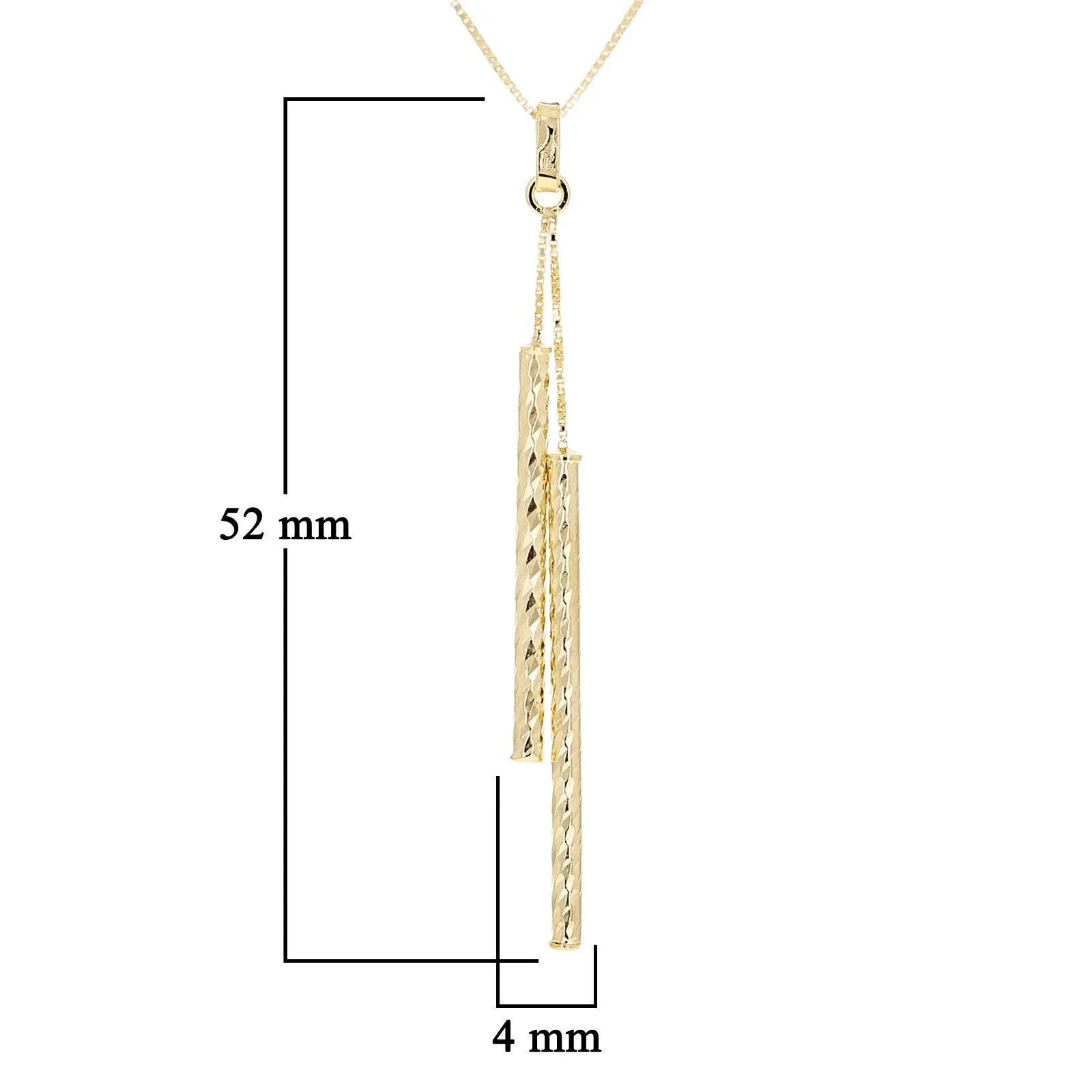 Italian 14k Yellow Gold Diamond-Cut Tube Gold Bar Necklace 18" 1.7 grams - Jewelry Store by Erik Rayo