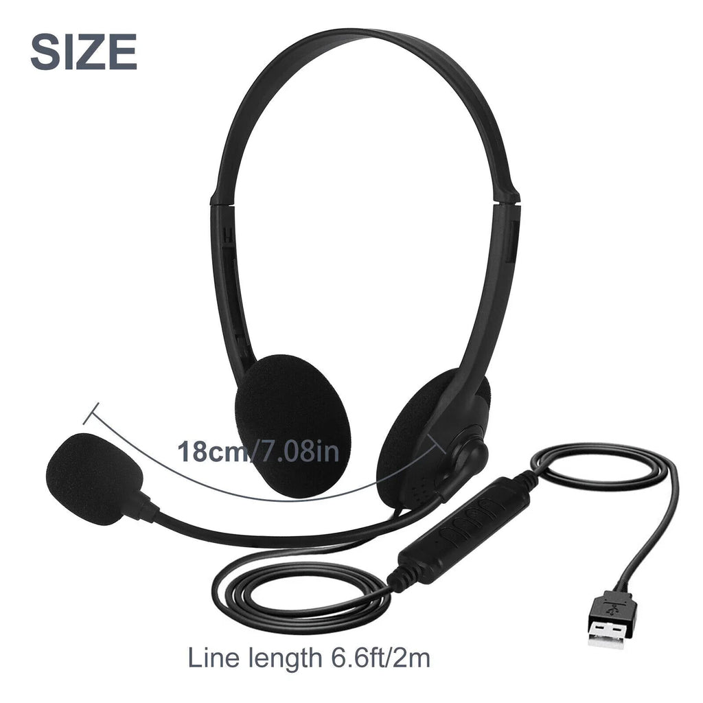 USB Headset Headphone With Microphone Noise Cancelling For PC Computer Call Chat - Jewelry Store by Erik Rayo