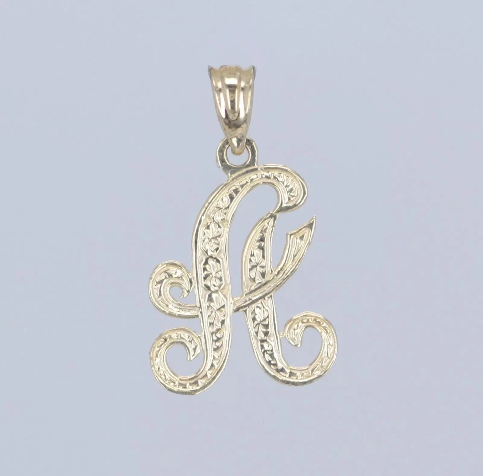 14k Yellow or White Gold Initial Letter F Alphabet A-Z Charm Pendant - Jewelry Store by Erik Rayo