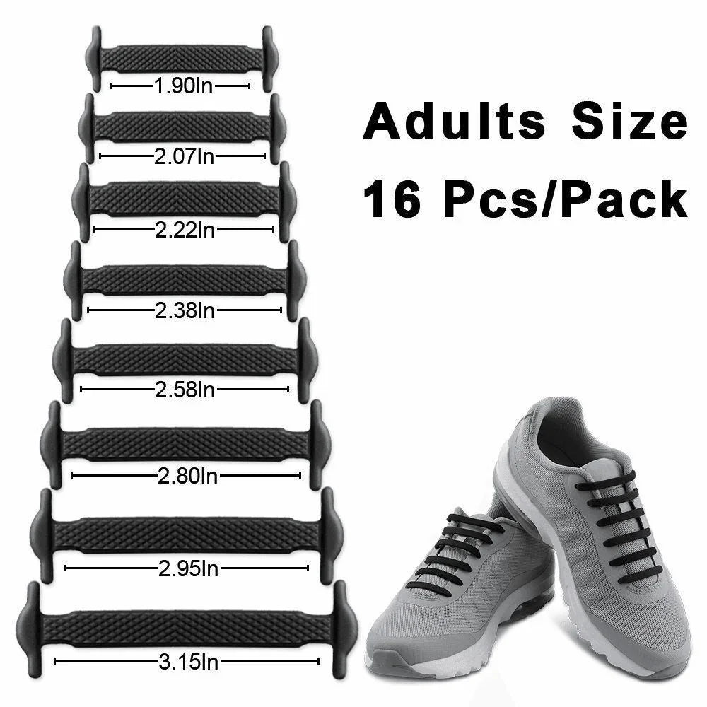 16Pcs Easy No Tie Shoelaces Elastic Silicone Flat Lazy Shoe Lace Strings Adult - Jewelry Store by Erik Rayo
