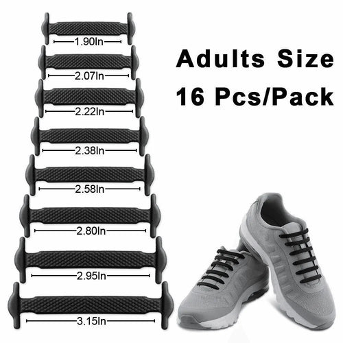 16Pcs Easy No Tie Shoelaces Elastic Silicone Flat Lazy Shoe Lace Strings Adult - Jewelry Store by Erik Rayo