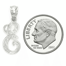 Load image into Gallery viewer, 14k Yellow or White Gold Initial Letter E Alphabet A-Z Charm Pendant
