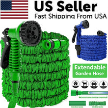 Load image into Gallery viewer, Expanding Expandable Flexible Garden Water Hose w Spray Nozzle 25, 50, 75, 100FT
