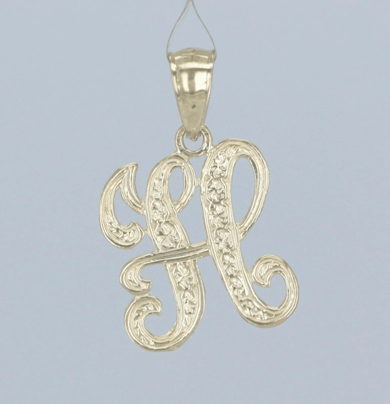 14k Yellow or White Gold Initial Letter H Alphabet A-Z Charm Pendant - Jewelry Store by Erik Rayo