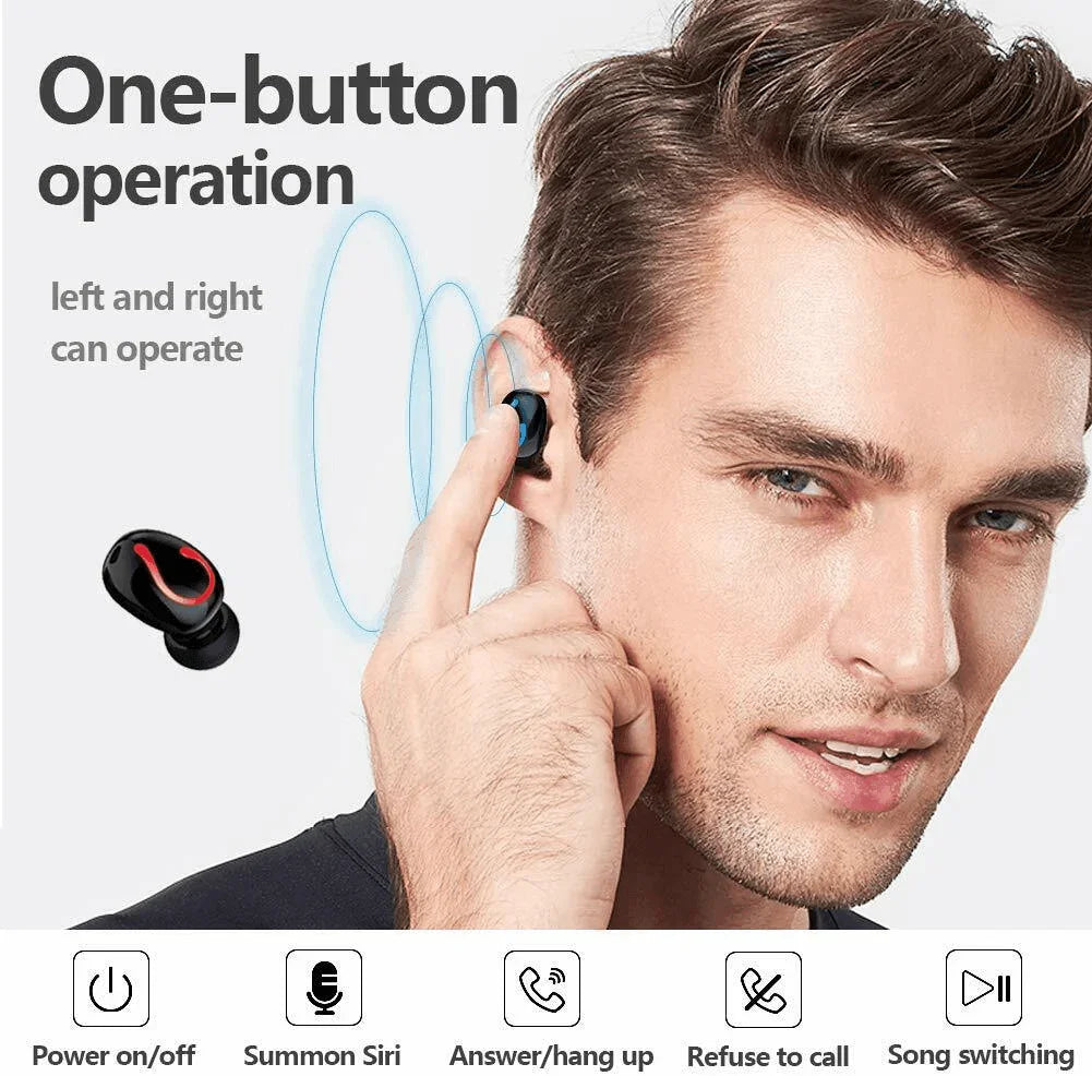 Bluetooth 5.1 Headset TWS Wireless Earphones Mini Earbuds Stereo Headphones IPX7 - Jewelry Store by Erik Rayo