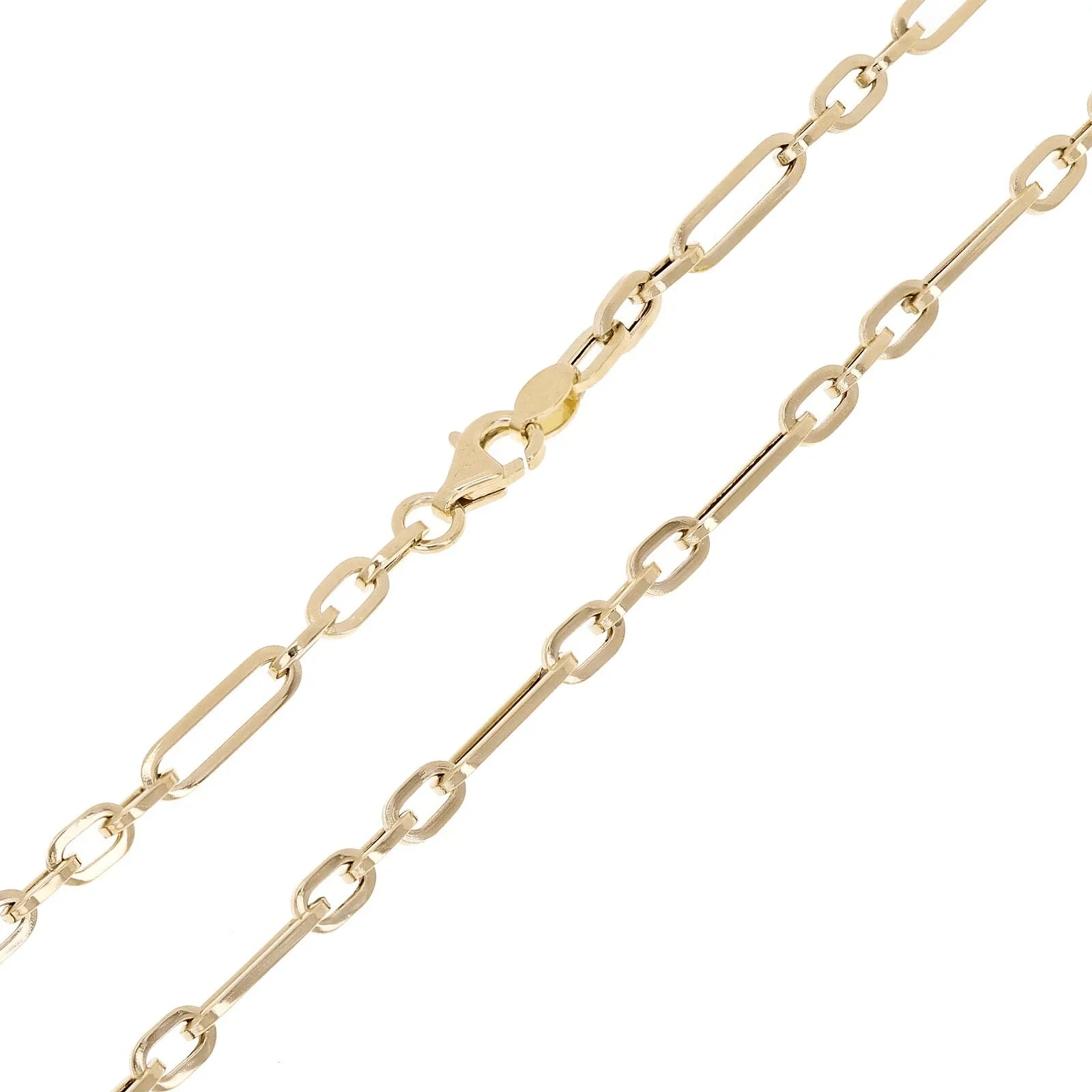 Italian 14k Yellow Gold Hollow Paper Clip Chain Necklace 16" 3.3mm 3.4 grams - Jewelry Store by Erik Rayo