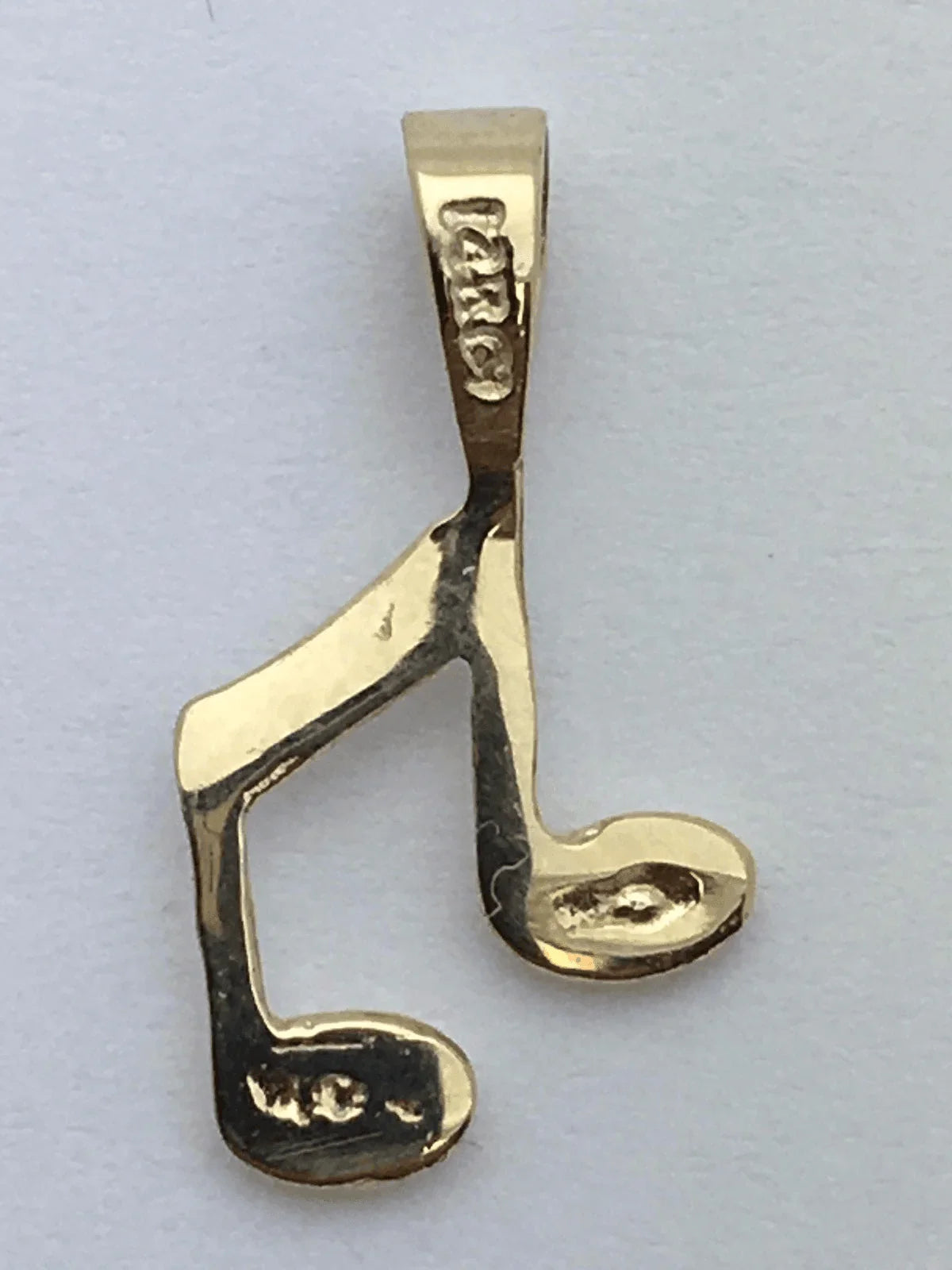 14k Yellow Gold Solid Musical Note 8th Music Note Charm Pendant 0.4 gram - Jewelry Store by Erik Rayo