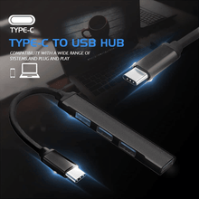 Load image into Gallery viewer, USB-C Type C to USB 3.0 4 Port Hub Splitter For PC Phone Mac iPad MacBook Pro

