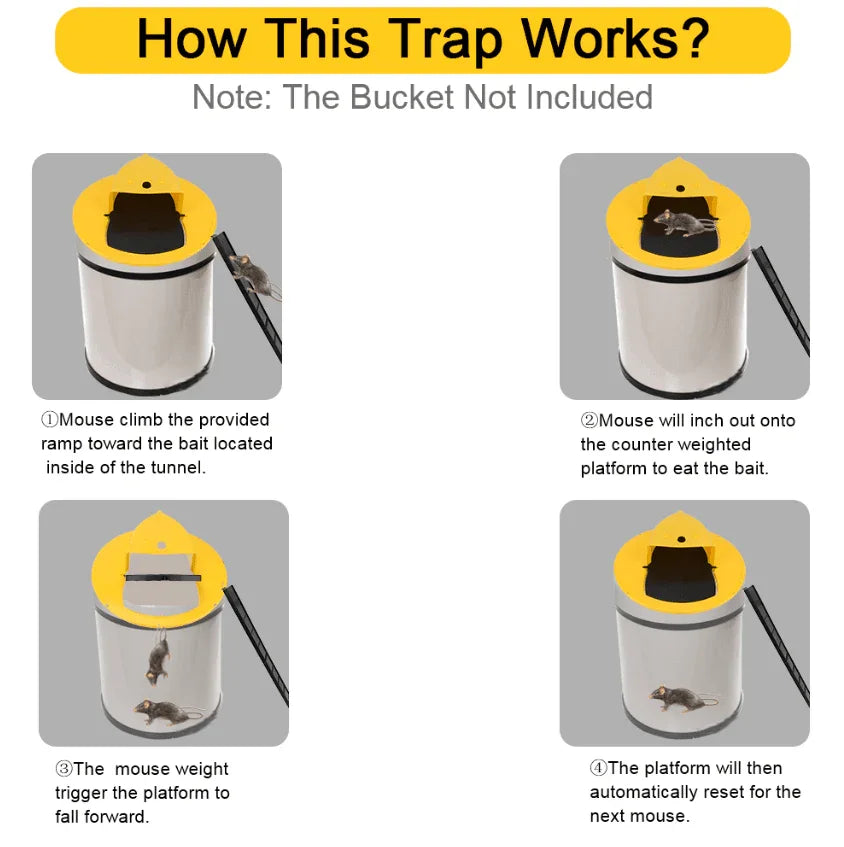 Mouse Rat Trap Flip & Slide Mouse Trap Bucket Catcher Mousetrap Slide Bucket Lid - Jewelry Store by Erik Rayo