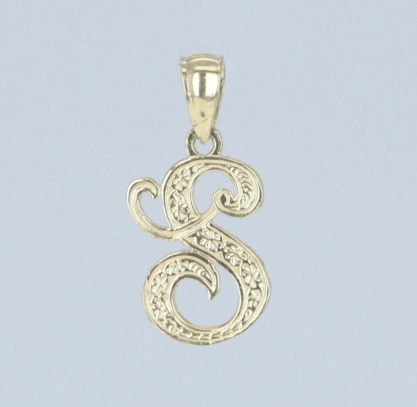 14k Yellow or White Gold Initial Letter S Alphabet A-Z Charm Pendant - Jewelry Store by Erik Rayo