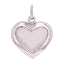 Load image into Gallery viewer, Italian 14k White Gold Satin &amp; Polished Finish Small Heart Charm Pendant 1 gram
