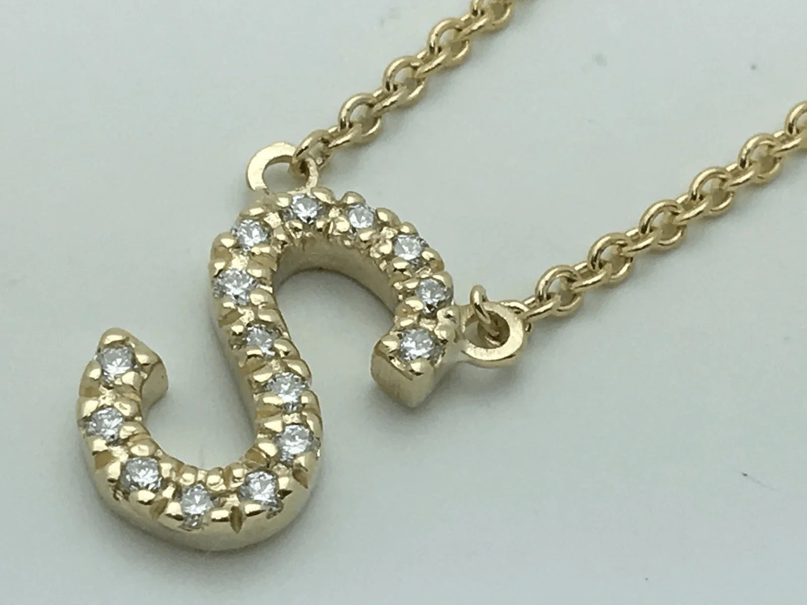 14k Yellow White or Rose Gold Diamond Initial Letter S Pendant Necklace 18" - Jewelry Store by Erik Rayo