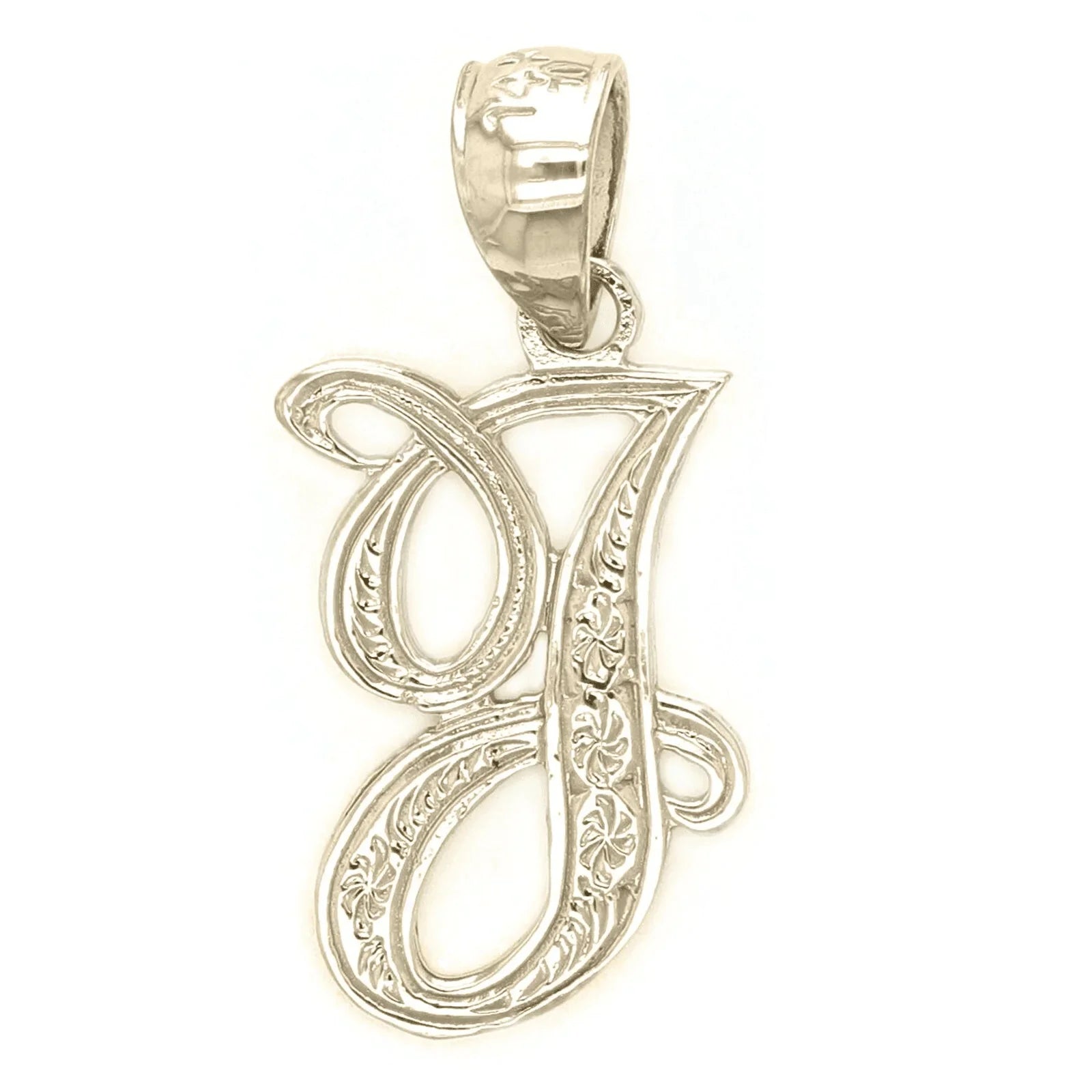 14k Yellow or White Gold Initial Letter J Alphabet A-Z Charm Pendant - Jewelry Store by Erik Rayo