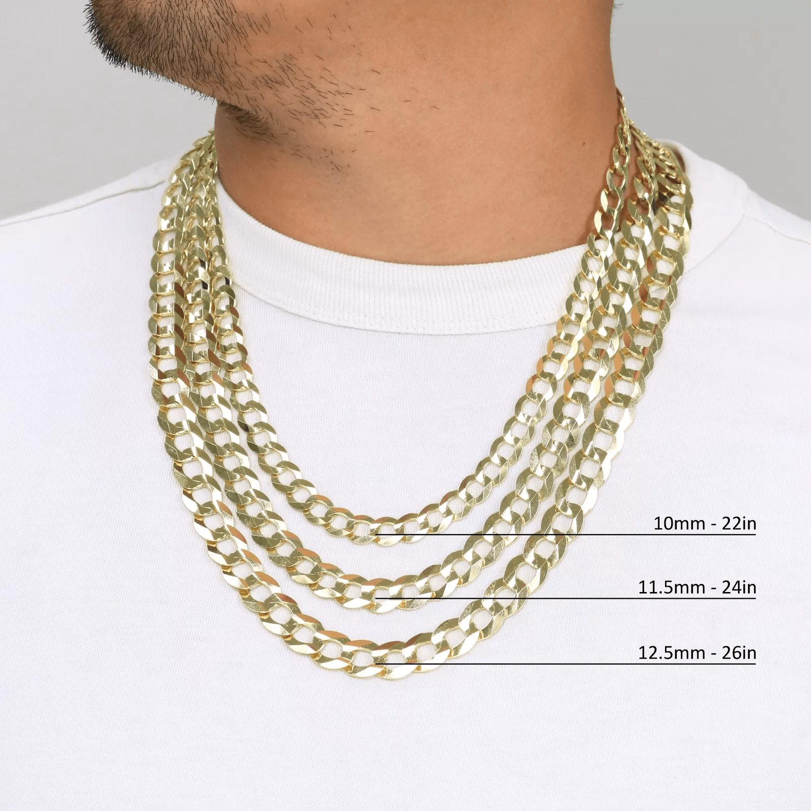 14K Gold Cuban Necklace Chains Men Women Kids Real Genuine Gold